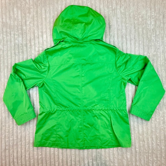 Talbots Bright Green Hooded Utility Jacket Women's Size 16 - Picture 9 of 9